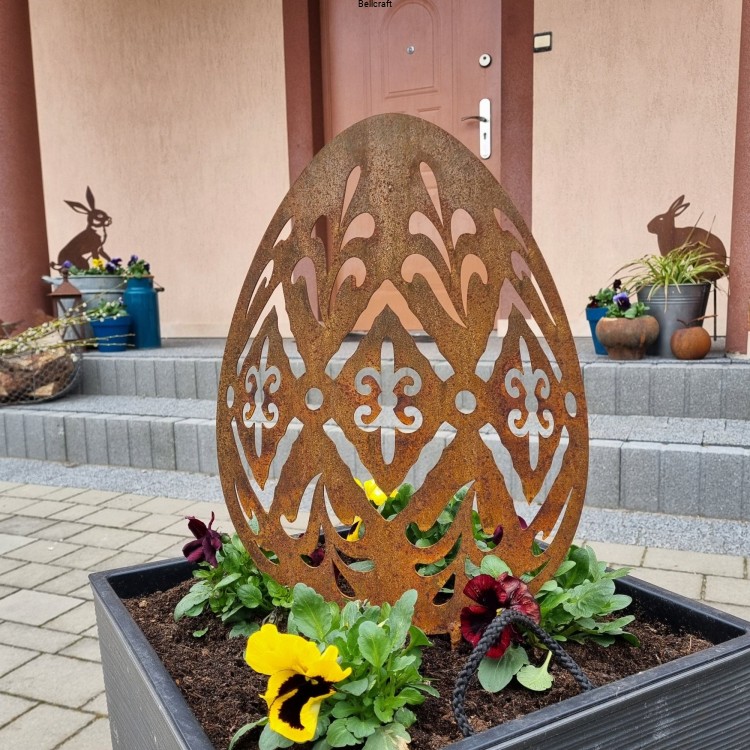 Pisanka 2  - Wielkanocna dekoracja ogrodowa z metalu