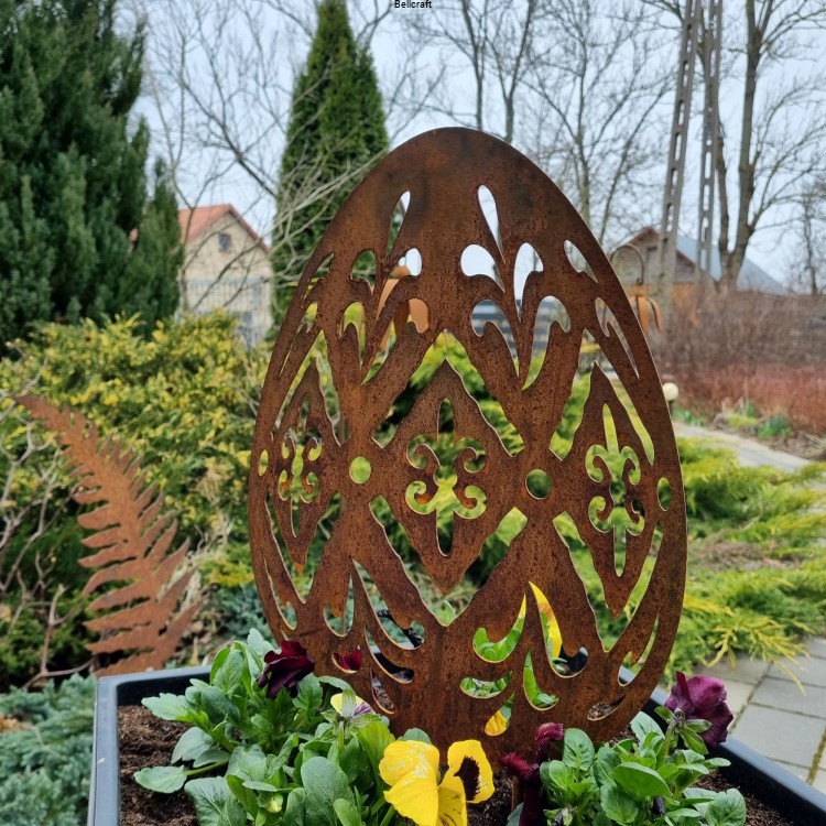 Pisanka 2  - Wielkanocna dekoracja ogrodowa z metalu