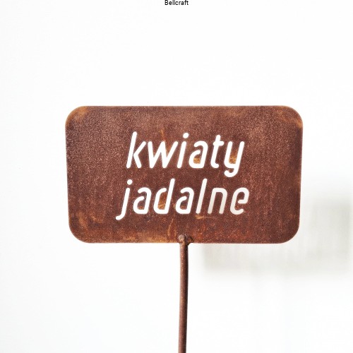 Metalowa tabliczka, znacznik ogrodowy z dowolnym tekstem