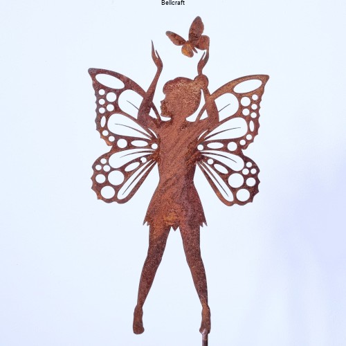 Wróżka 3 - dekoracja ogrodowa pokryta rdzą