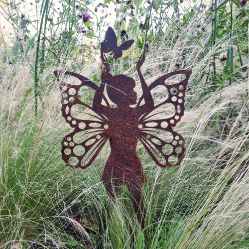 ogrodowe wróżki malowane rdzą