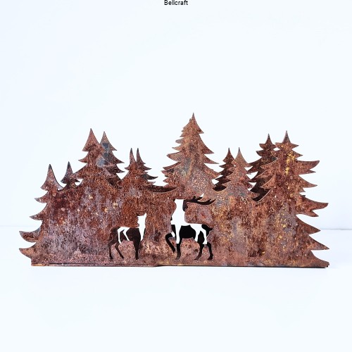 Metalowy świecznik Las - pokryty naturalną rdzą