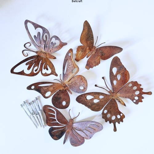 Metalowe motyle do przykręcenia – zestaw 5 sztuk.