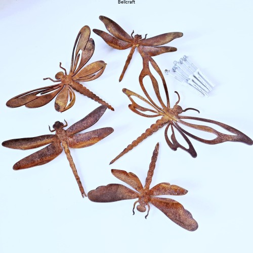 Metalowe ważki do ogrodu