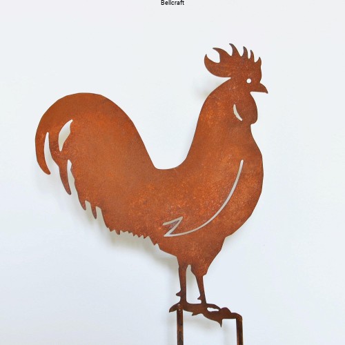 Kogut - dekoracja z rdzą
