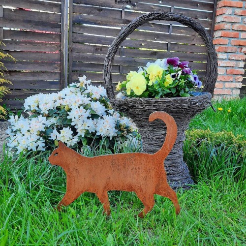 Kot 2 - dekoracja z rdzą