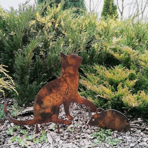 Kot z myszą - zestaw do ogrodu