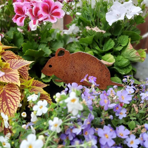 Mysz - dekoracja z rdzą