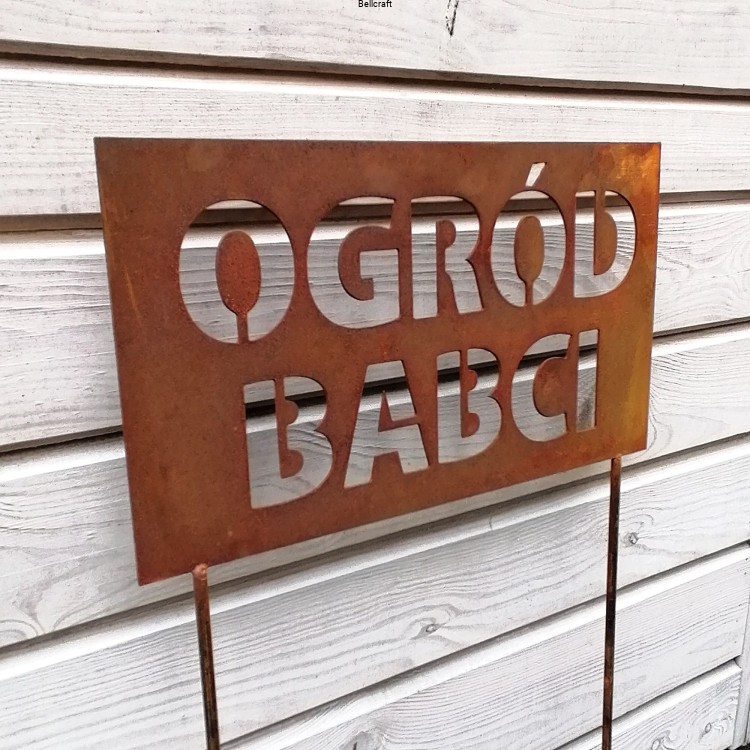 Ogród babci - tabliczka ogrodowa z tekstem na zamówienie