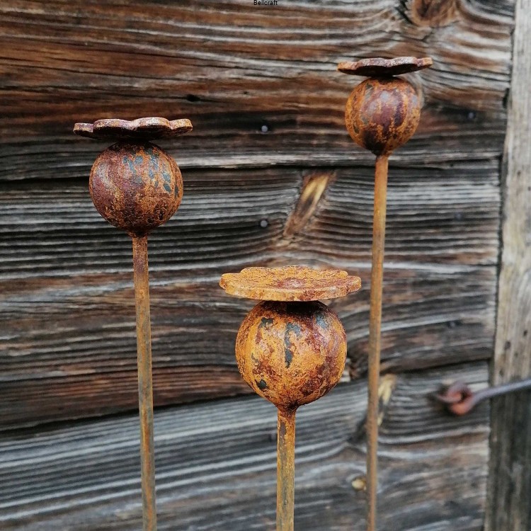 Makówki - zestaw trzech dekoracji ogrodowych