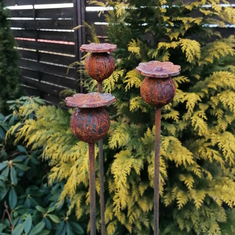 Makówki - zestaw trzech dekoracji ogrodowych