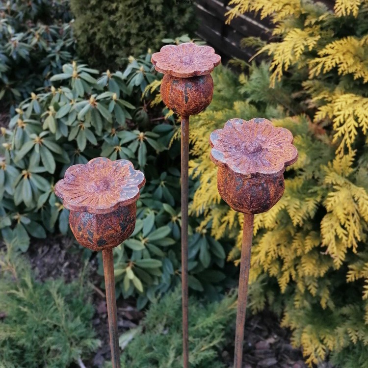 Makówki - zestaw trzech dekoracji ogrodowych