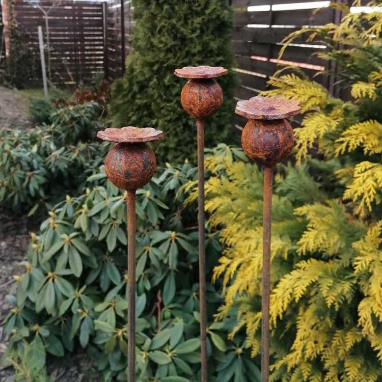 Makówki - zestaw trzech dekoracji ogrodowych