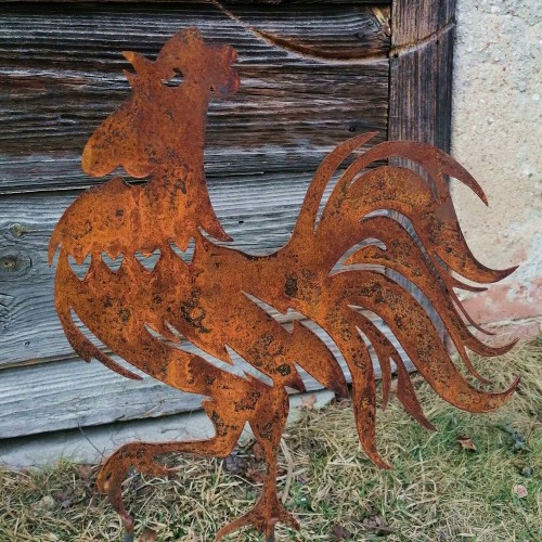 Kogut z metalu - dekoracja do ogrodu