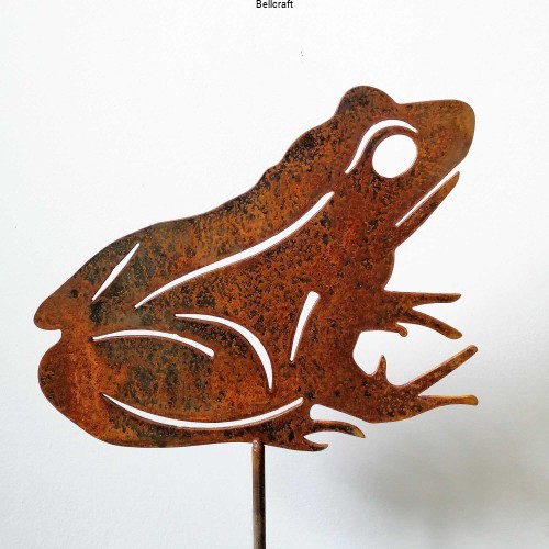 Żaba - dekoracja ogrodowa z rdzą