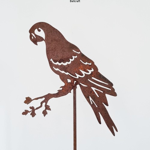 Papuga - dekoracja do ogrodu z metalu