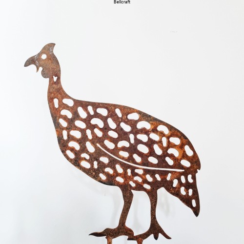 Perliczka - dekoracja z rdzewionego metalu