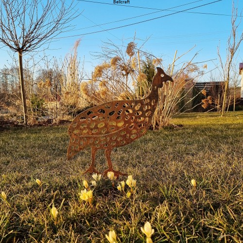 Perliczka - dekoracja z rdzewionego metalu