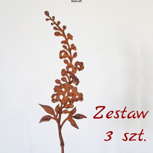 Ostróżka malowana rdzą - zestaw 3 szt.