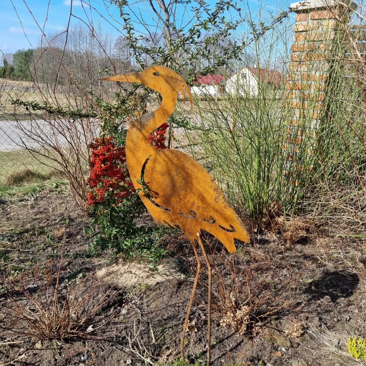 Czapla siwa - duża ozdoba do ogrodu
