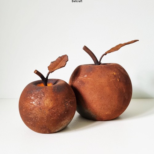 Ozdobne jabłka z metalu - zestaw 2 szt.