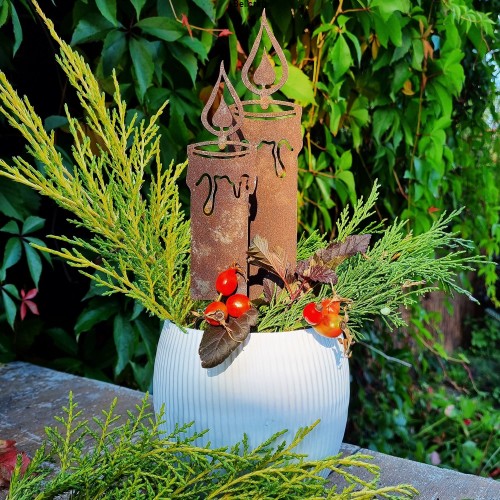 Ozdobne świece z metalu - zestaw 2 szt.