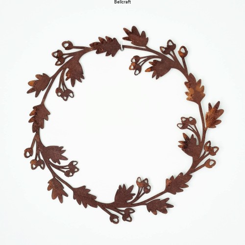 Dekoracyjny rdzewiony wianek do jesiennych kompozycji