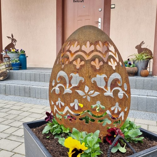 Pisanka 1  - świąteczna ozdoba ogrodowa z metalu