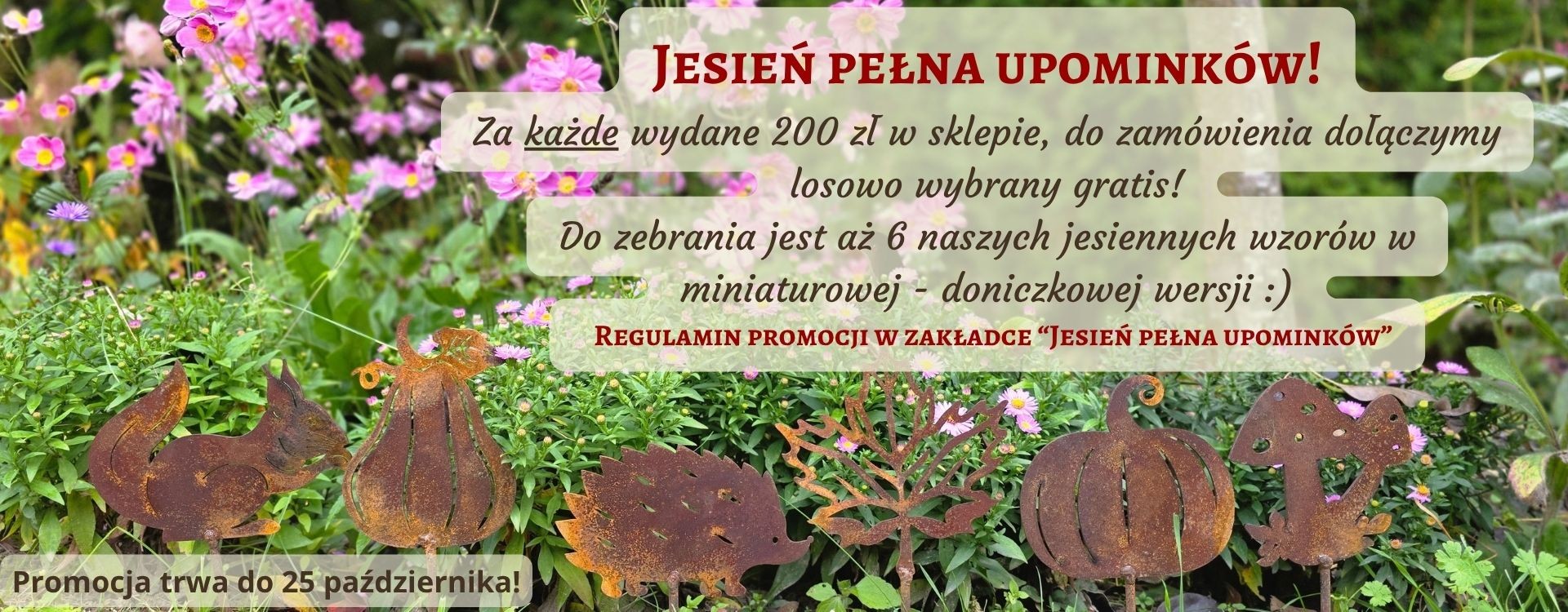 dekoracje ogrodowe pokryte rdzą