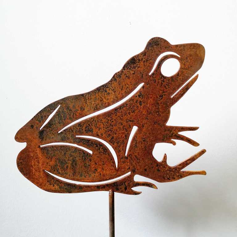 Żaba - dekoracja ogrodowa z rdzą (1)