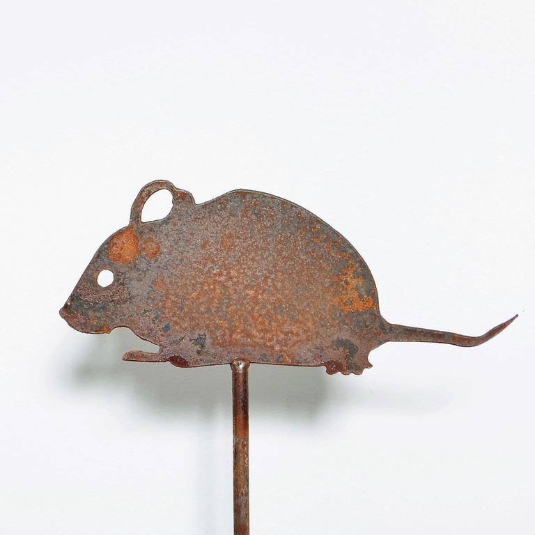Mysz - dekoracja z rdzą (1)